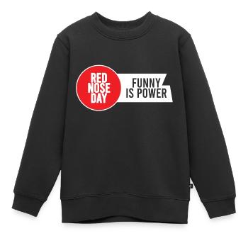 RED NOSE DAY - Kids Premium Organic Sweatshirt - black - Front - AI Model Kid Female (0cm)