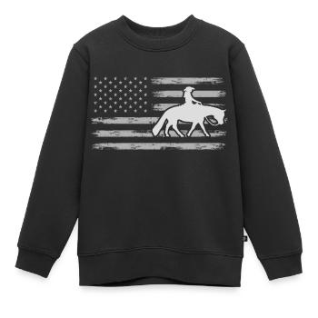 Western Horse & Western Rider Équitation Western - Sweat Premium enfant bio - noir - Devant - AI Model Kid Female (0cm)