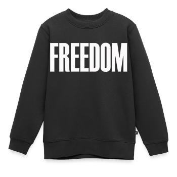 liberté gratuit autocollant de chemise casquette casquette - Sweat Premium enfant bio - noir - Devant - AI Model Kid Female (0cm)