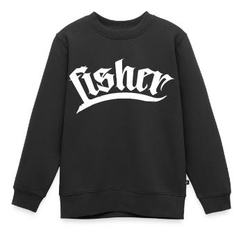 fisch fischer fishing fisher club hecht angeln cap - Kinder Premium Organic Sweatshirt - Schwarz - Vorne - AI Model Kid Female (0cm)
