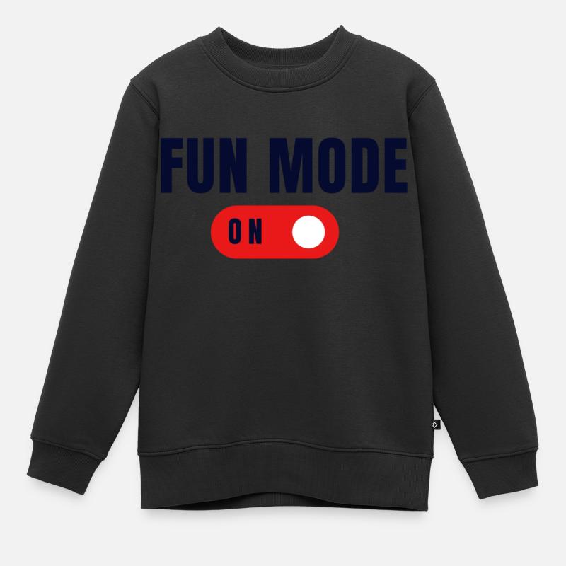 Fun Mode On - Sweat Premium enfant bio - noir
