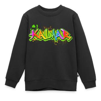 Kalmar Schweden Sverige Graffiti - Kinder Premium Organic Sweatshirt - Schwarz - Vorne - AI Model Kid Female (0cm)