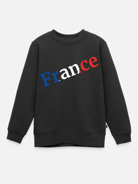 FRANCE - Kinder Premium Organic Sweatshirt - Schwarz