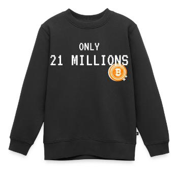 Bitcoin - Kids Premium Organic Sweatshirt - black - Front - AI Model Kid Female (0cm)