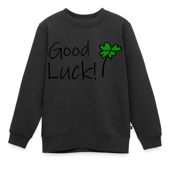 Bonne chance - Sweat Premium enfant bio - noir - Devant - AI Model Kid Female (0cm)