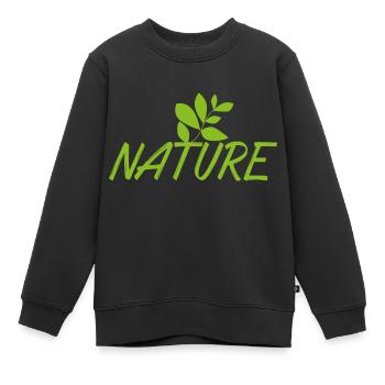 Nature - Sweat Premium enfant bio - noir - Devant - AI Model Kid Female (0cm)