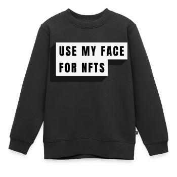 Use my face for NFTs - Kinder Premium Organic Sweatshirt - Schwarz - Vorne - AI Model Kid Female (0cm)