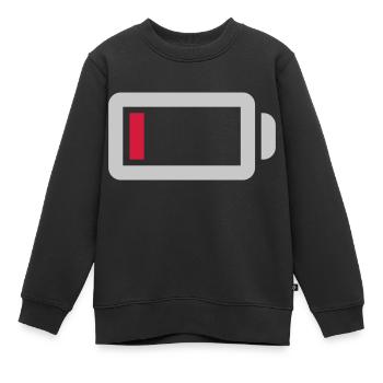 No power battery empty - Kids Premium Organic Sweatshirt - black - Front - AI Model Kid Female (0cm)