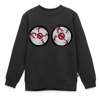Crazy Horror Monster Augen - Kinder Premium Organic Sweatshirt - Schwarz - Vorne - AI Model Kid Female (0cm)