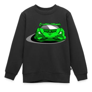 Lambo voiture de sport verte - Sweat Premium enfant bio - noir - Devant - AI Model Kid Female (0cm)