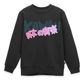 Texte kawaii - Sweat Premium enfant bio - noir - Devant - AI Model Kid Female (0cm)