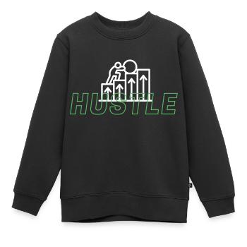 hustle - Kinder Premium Organic Sweatshirt - Schwarz - Vorne - AI Model Kid Female (0cm)