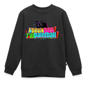 J'peux pas j'ai paintball - Sweat Premium enfant bio - noir - Devant - AI Model Kid Female (0cm)