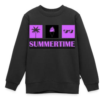 Été - Sweat Premium enfant bio - noir - Devant - AI Model Kid Female (0cm)