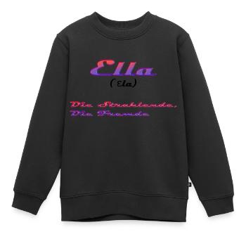 Ella - Kinder Premium Organic Sweatshirt - Schwarz - Vorne - AI Model Kid Female (0cm)