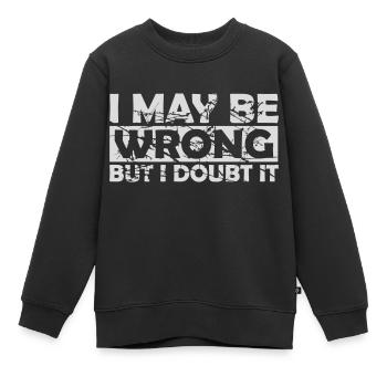 Je peux me tromper - Sweat Premium enfant bio - noir - Devant - AI Model Kid Female (0cm)