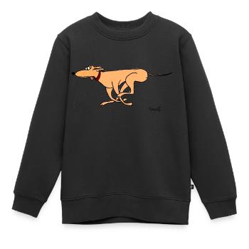 Ein junger Windhund, der geboren wurde, um zu laufen - Kinder Premium Organic Sweatshirt - Schwarz - Vorne - AI Model Kid Female (0cm)