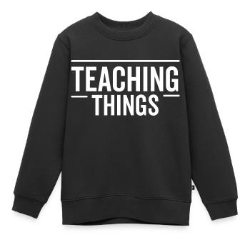 Enseigner des choses - Sweat Premium enfant bio - noir - Devant - AI Model Kid Female (0cm)