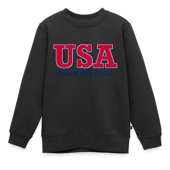 USA Athlétisme - Couleurs Nationales - Amérique - Sweat Premium enfant bio - noir - Devant - AI Model Kid Female (0cm)