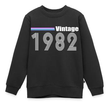 Millésime 1982 - Sweat Premium enfant bio - noir - Devant - AI Model Kid Female (0cm)