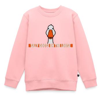 goose on the loose - Kinder Premium Organic Sweatshirt - Rosa - Vorne - AI Model Kid Female (0cm)