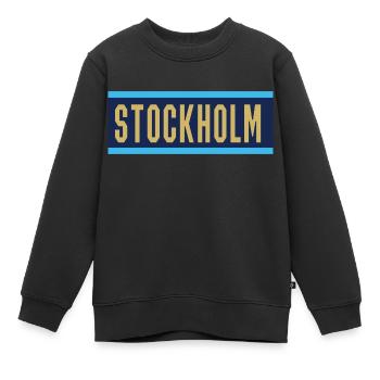 Stockholm - Sweat Premium enfant bio - noir - Devant - AI Model Kid Female (0cm)