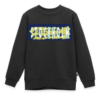 Stockholm - Sweat Premium enfant bio - noir - Devant - AI Model Kid Female (0cm)