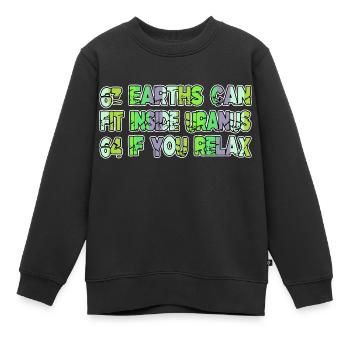 present astrology space ship awesome humor physics - Kids Premium Organic Sweatshirt - black - Front - AI Model Kid Female (0cm)