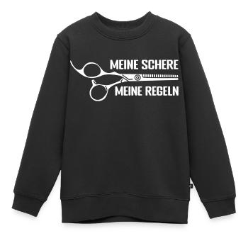Meine Schere - Meine Regeln Friseur Salon Friseuri - Kinder Premium Organic Sweatshirt - Schwarz - Vorne - AI Model Kid Female (0cm)