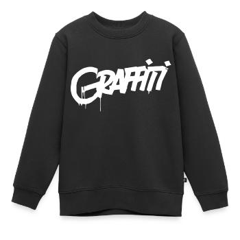 Graffiti - Sweat Premium enfant bio - noir - Devant - AI Model Kid Female (0cm)
