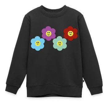 Blumen mit verschiedenen Stimmungen - Kinder Premium Organic Sweatshirt - Schwarz - Vorne - AI Model Kid Female (0cm)