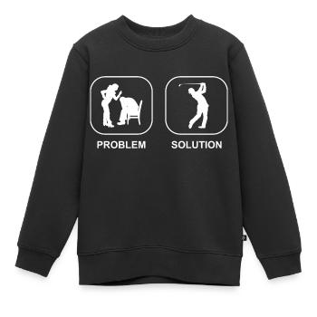 Citation Golf Golfer Clubs de golf - Sweat Premium enfant bio - noir - Devant - AI Model Kid Female (0cm)