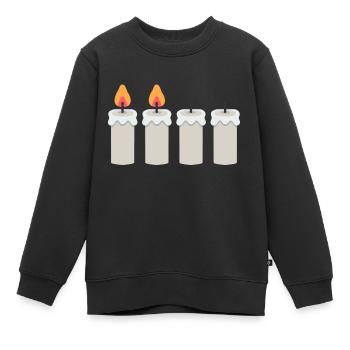 2e Couronne de l’Avent Couronne de l’Avent Bougies de l’Avent Saison de l’Avent - Sweat Premium enfant bio - noir - Devant - AI Model Kid Female (0cm)