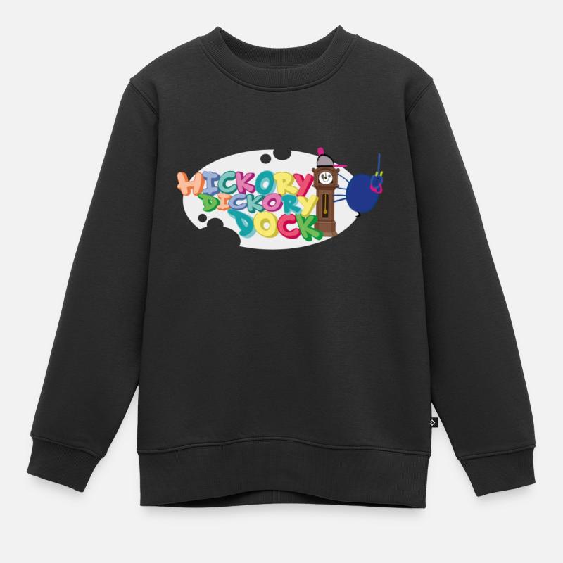 Hickory Dickory Dock - Kinder Premium Organic Sweatshirt - Schwarz