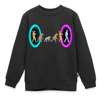 L’évolution à travers les portails - Sweat Premium enfant bio - noir - Devant - AI Model Kid Female (0cm)