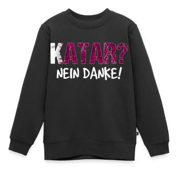 Katar Boykott Spruch Geschenk - Kinder Premium Organic Sweatshirt - Schwarz - Vorne - AI Model Kid Female (0cm)