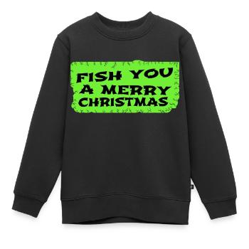 Fish Hook Rod Bday Animation Tournois de pêche - Sweat Premium enfant bio - noir - Devant - AI Model Kid Female (0cm)