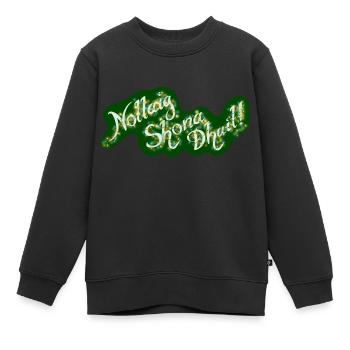 "Nollaig Shona Duit!" Frohe Weihnachten auf Irisch - Kinder Premium Organic Sweatshirt - Schwarz - Vorne - AI Model Kid Female (0cm)