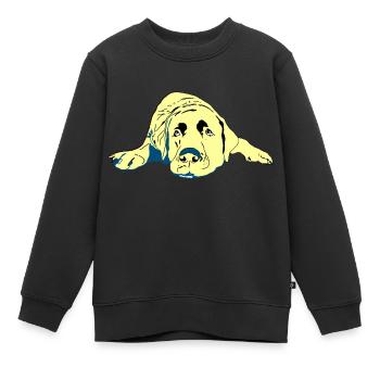 Labrador - Sweat Premium enfant bio - noir - Devant - AI Model Kid Female (0cm)