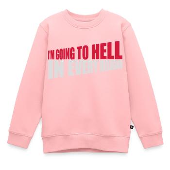 En allant en enfer - Sweat Premium enfant bio - rose - Devant - AI Model Kid Female (0cm)