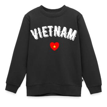 Vietnam - Sweat Premium enfant bio - noir - Devant - AI Model Kid Female (0cm)