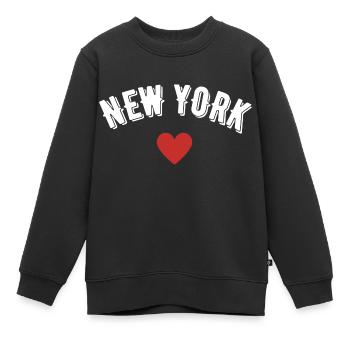 New York - Kinder Premium Organic Sweatshirt - Schwarz - Vorne - AI Model Kid Female (0cm)