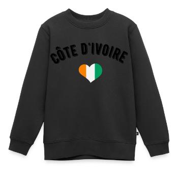 cote d'ivoire - Sweat Premium enfant bio - noir - Devant - AI Model Kid Female (0cm)
