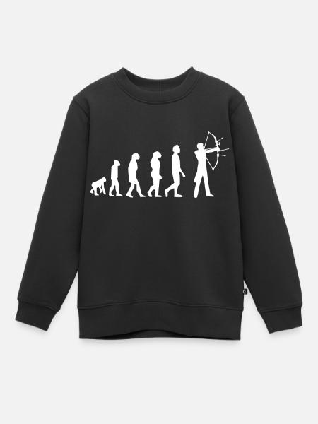 Evolution des Bogenschießens - Kinder Premium Organic Sweatshirt - Schwarz