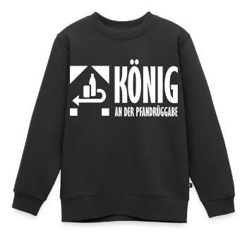 Pleite Pfand König Pfandflaschen - Kinder Premium Organic Sweatshirt - Schwarz - Vorne - AI Model Kid Female (0cm)