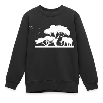Safari Zoo Animal Safari Zoo - Sweat Premium enfant bio - noir - Devant - AI Model Kid Female (0cm)
