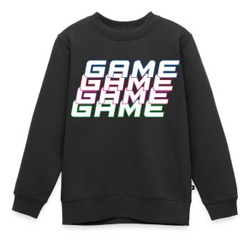 Game gamer - Sweat Premium enfant bio - noir - Devant - AI Model Kid Female (0cm)
