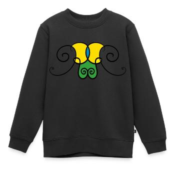 Ange de lumière - Sweat Premium enfant bio - noir - Devant - AI Model Kid Female (0cm)