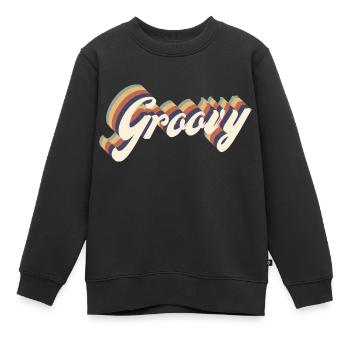 Vintage Groovy - Kinder Premium Organic Sweatshirt - Schwarz - Vorne - AI Model Kid Female (0cm)