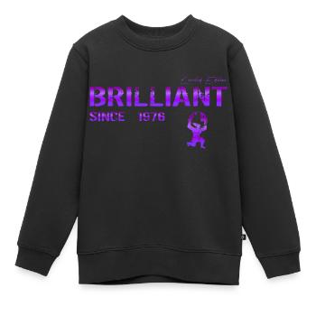 Brillant depuis 1976 - Sweat Premium enfant bio - noir - Devant - AI Model Kid Female (0cm)
